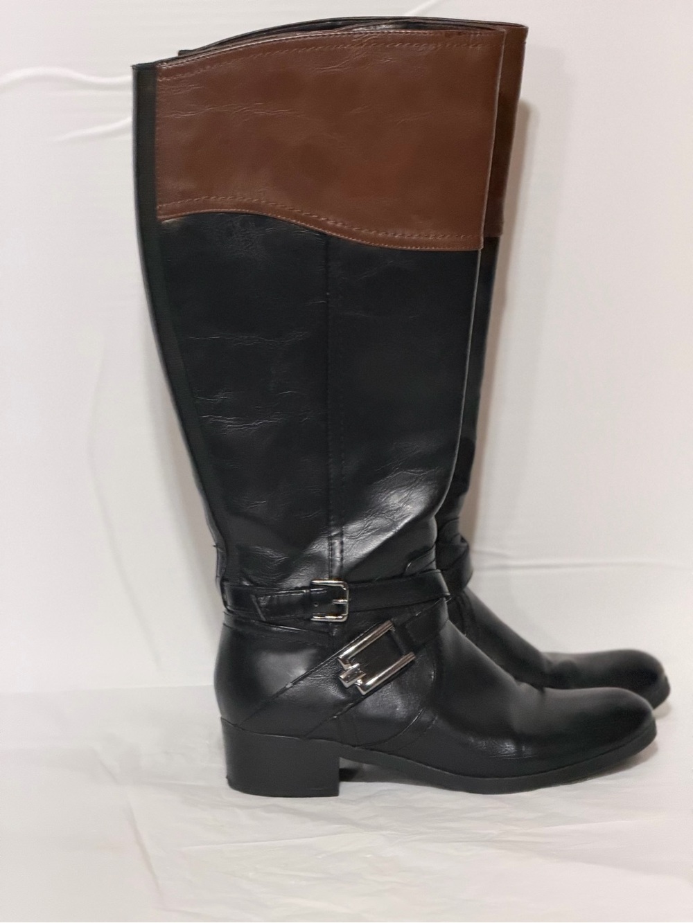 Unisa Black and Brown Over-the-Knee Riding Boots